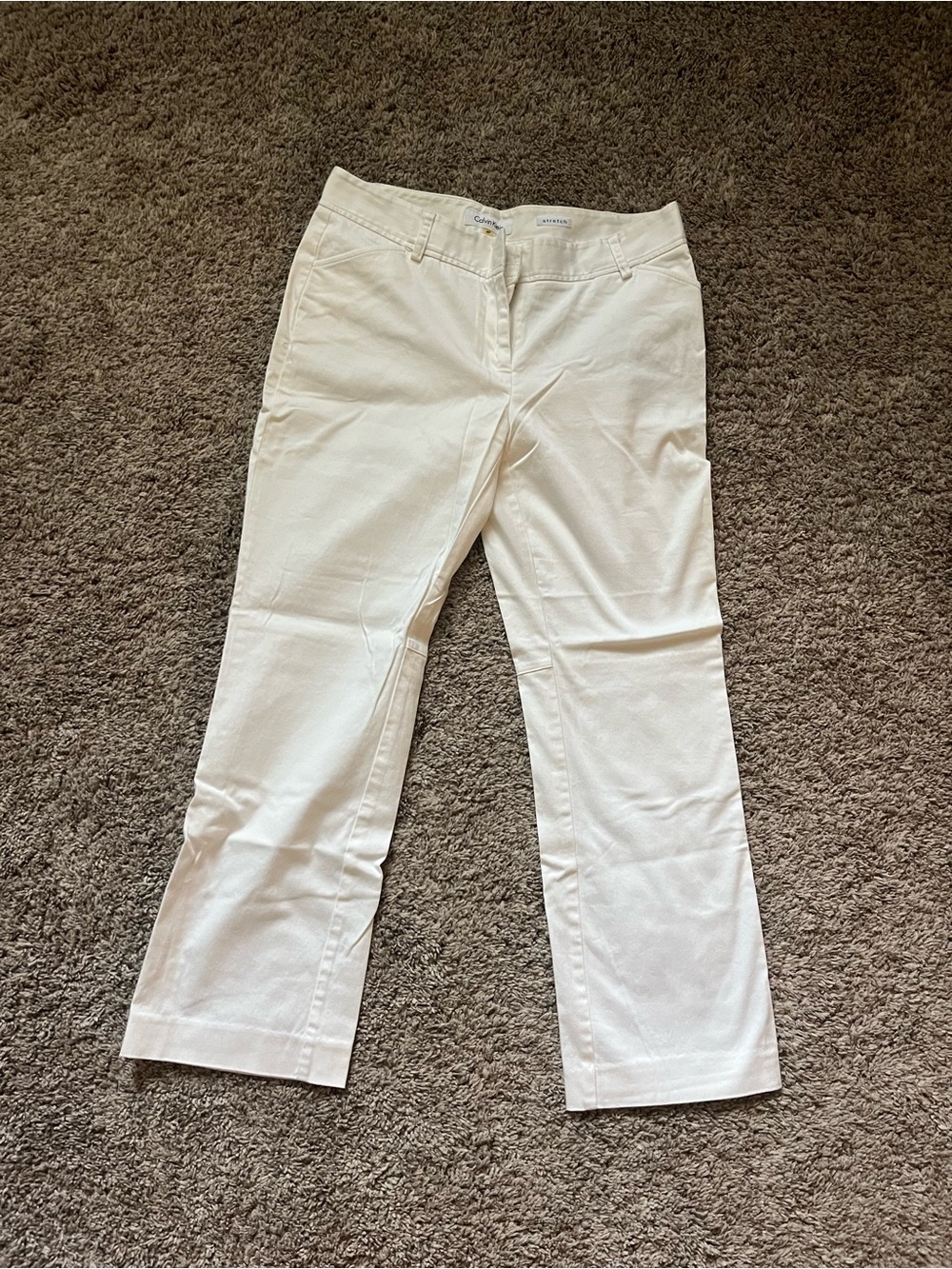 White Women's Straight-Leg capris by Calvin Klein
